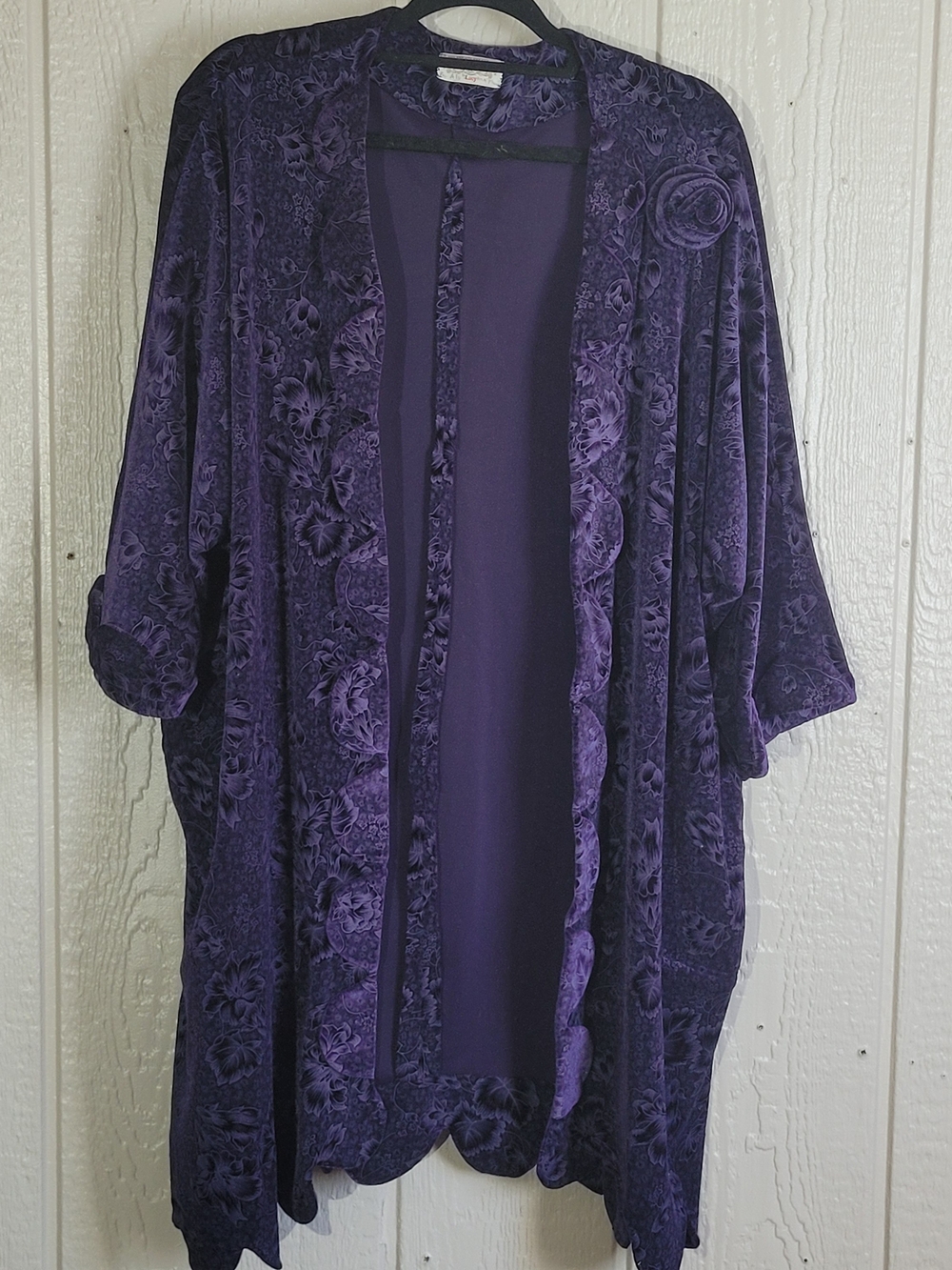 Vintage Velvet Open-Front Kimono  Jacket
